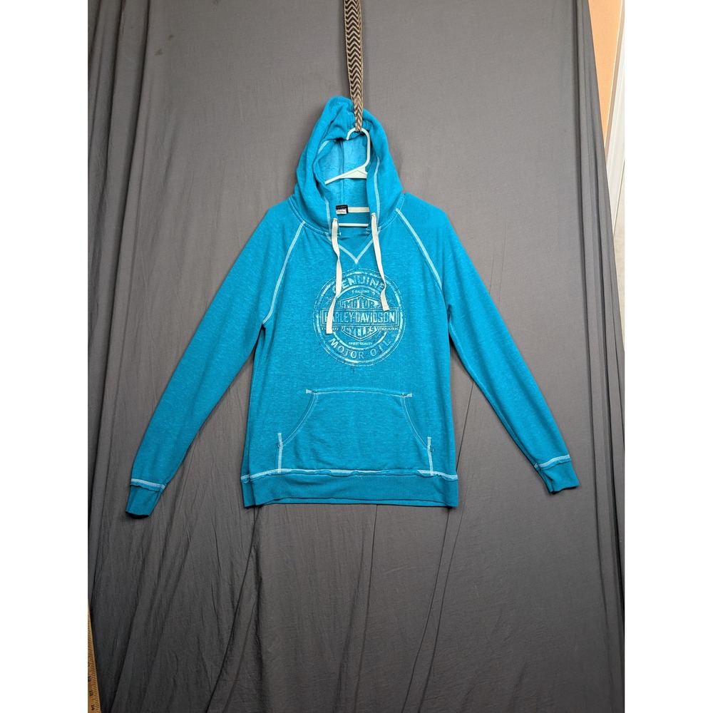 Harley-Davidson Womens Blue Graphic Pullover Hoodie Medium
